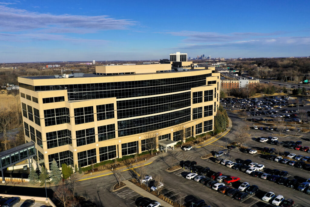 Signature Wealth Management Offices in the Siemens Building in Minnetonka. A drone shot of Signature Wealth Management Offices in the Siemens Building in Minnetonka.